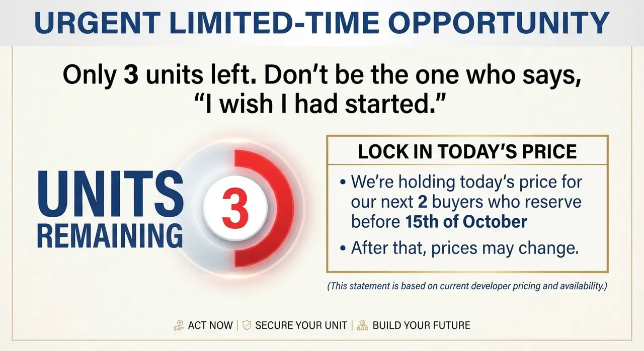 Units remaining: lock in today's price before 15th of October